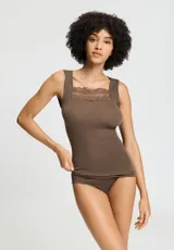 Hanro woll en zijde top zoom kant singlet carissima leuven full