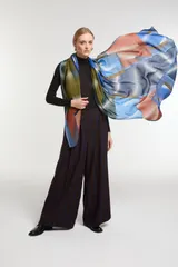 Foulard mystique bleu vert 1