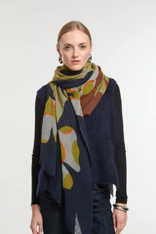 Foulard eternel marine roux