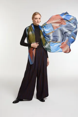 Foulard mystique bleu vert 1