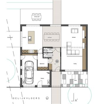 Woning SO — beeld 13oohegrondplan
