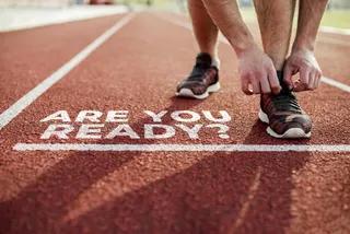 Athlete ready run with are you ready message