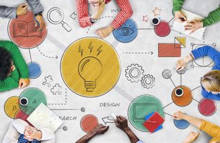 Light bulb ideas creative diagram concept